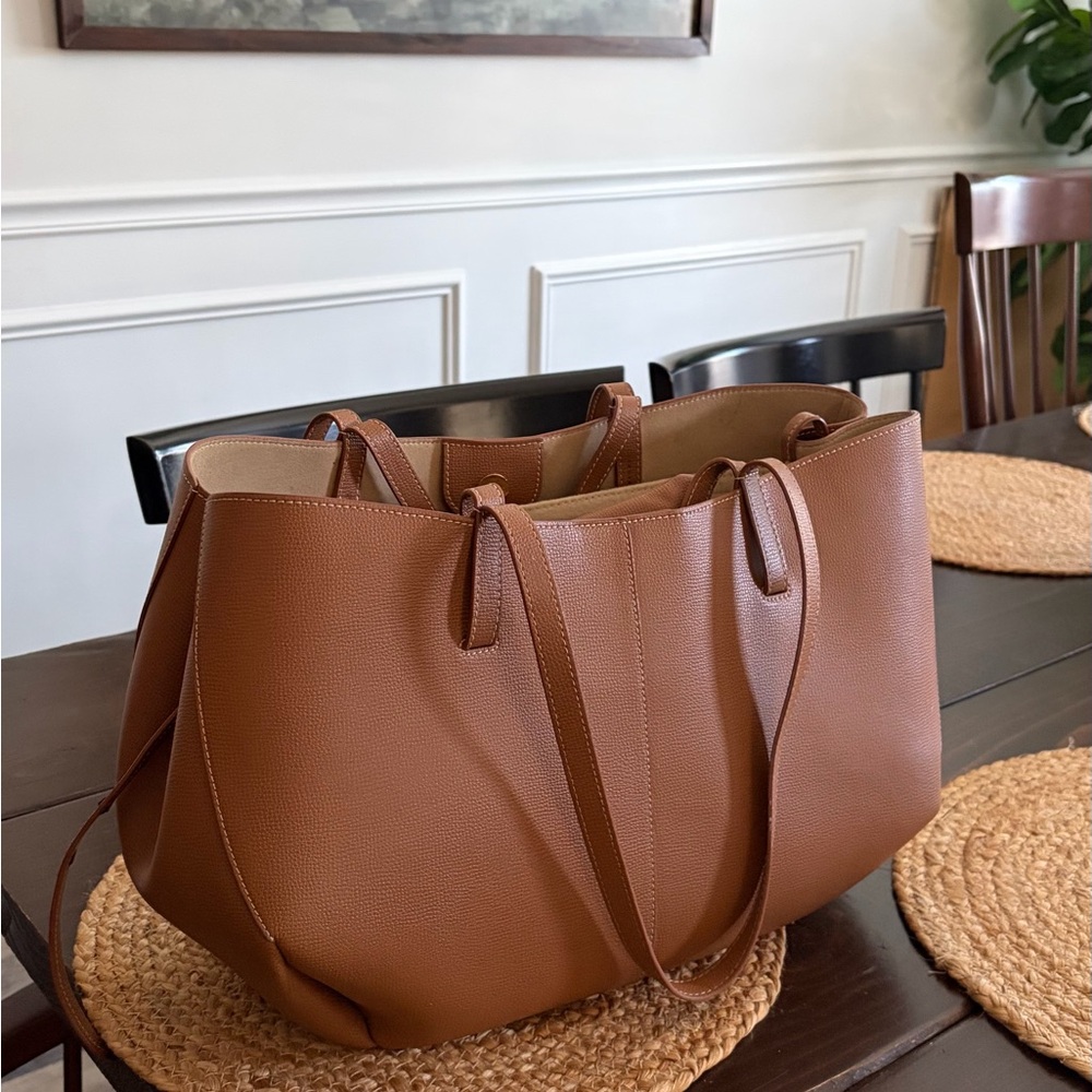 Polene Brown Leather Tote Bag